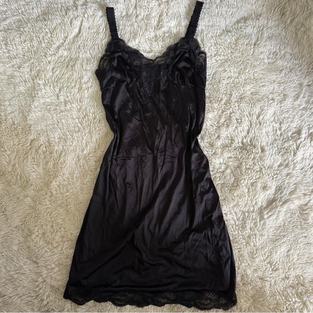 Elegant Black Lace Slip Dress